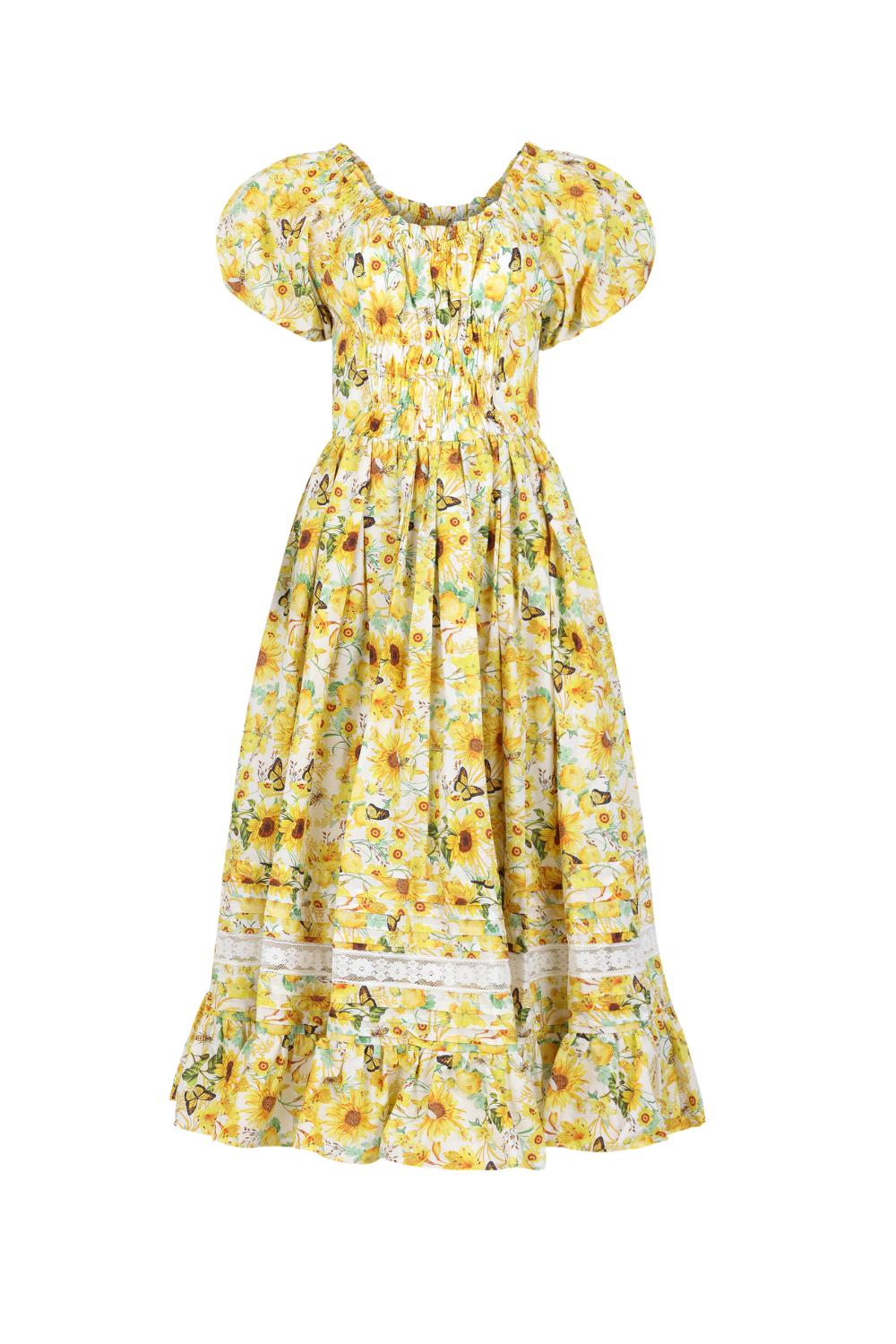 chic size inclusive model wearing JessaKae Sunflowers Dress