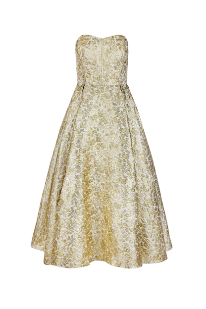 chic size inclusive model wearing JessaKae Gloria Dress