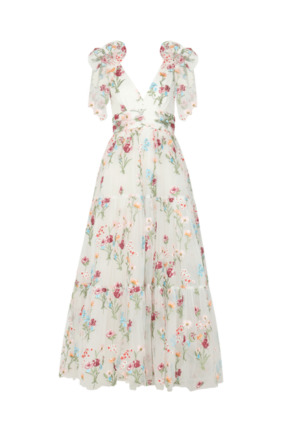 Margaret Maxi Dress Dresses - JessaKae - Margaret Maxi Dress - White Floral / XXS