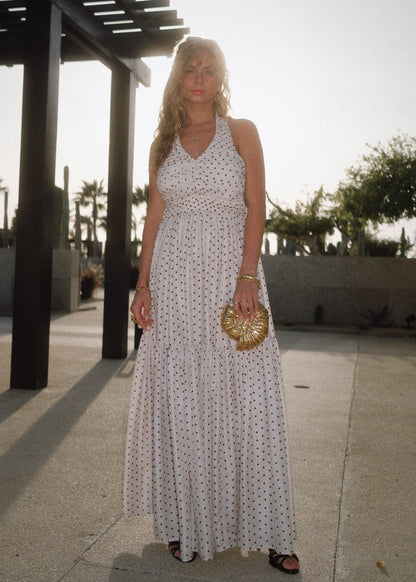 chic size inclusive model wearing JessaKae Bali Dress