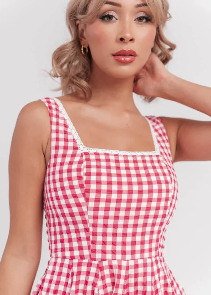 Daze Dress Dresses - JessaKae - Daze Dress - Red Gingham / XXS