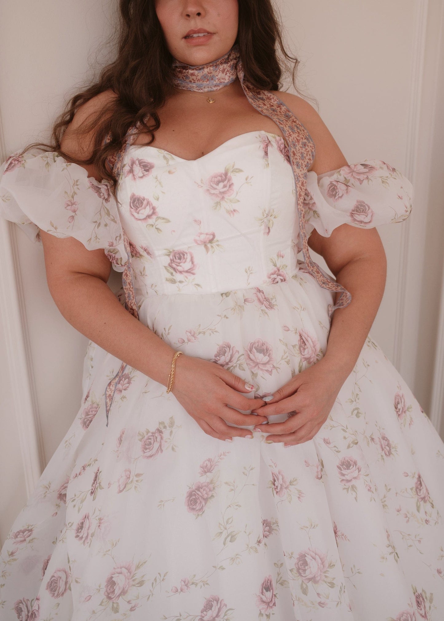 chic size inclusive model wearing JessaKae Evangeline Dress