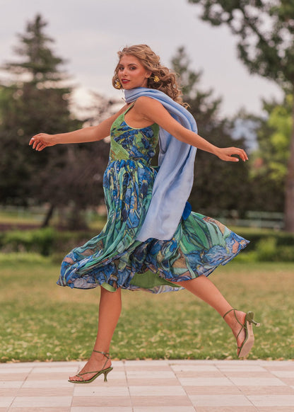 chic size inclusive model wearing JessaKae Iris Dress