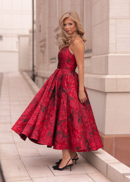 chic size inclusive model wearing JessaKae Kelly Dress