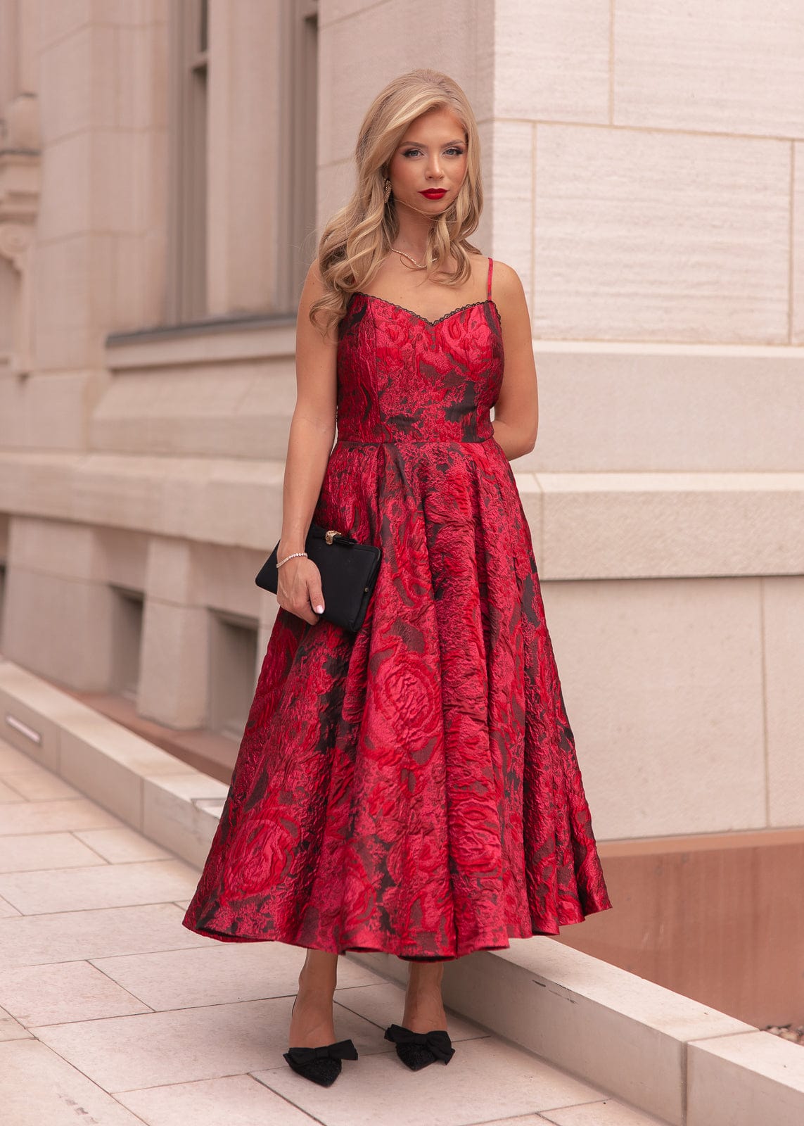 chic size inclusive model wearing JessaKae Kelly Dress