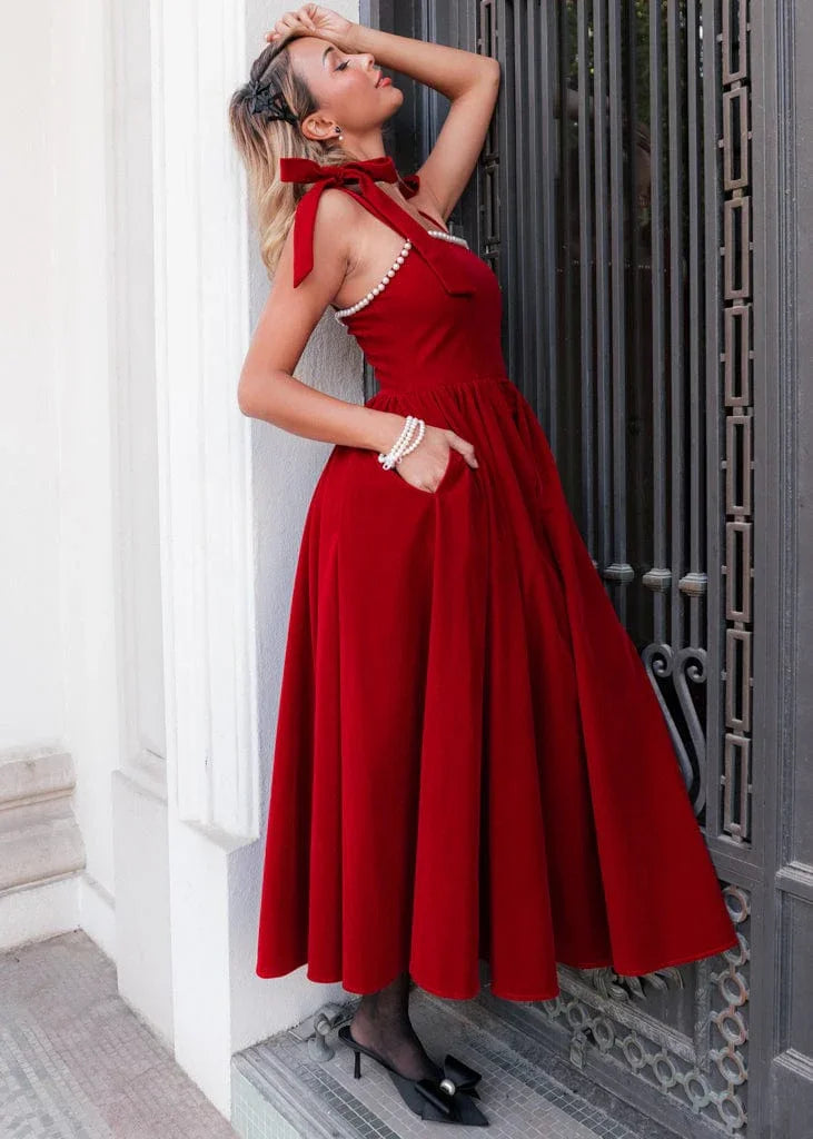 Mary Dress Dresses - JessaKae - Mary Dress - Cranberry Velvet / XXS
