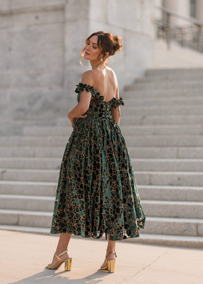 chic size inclusive model wearing JessaKae Melena Dress