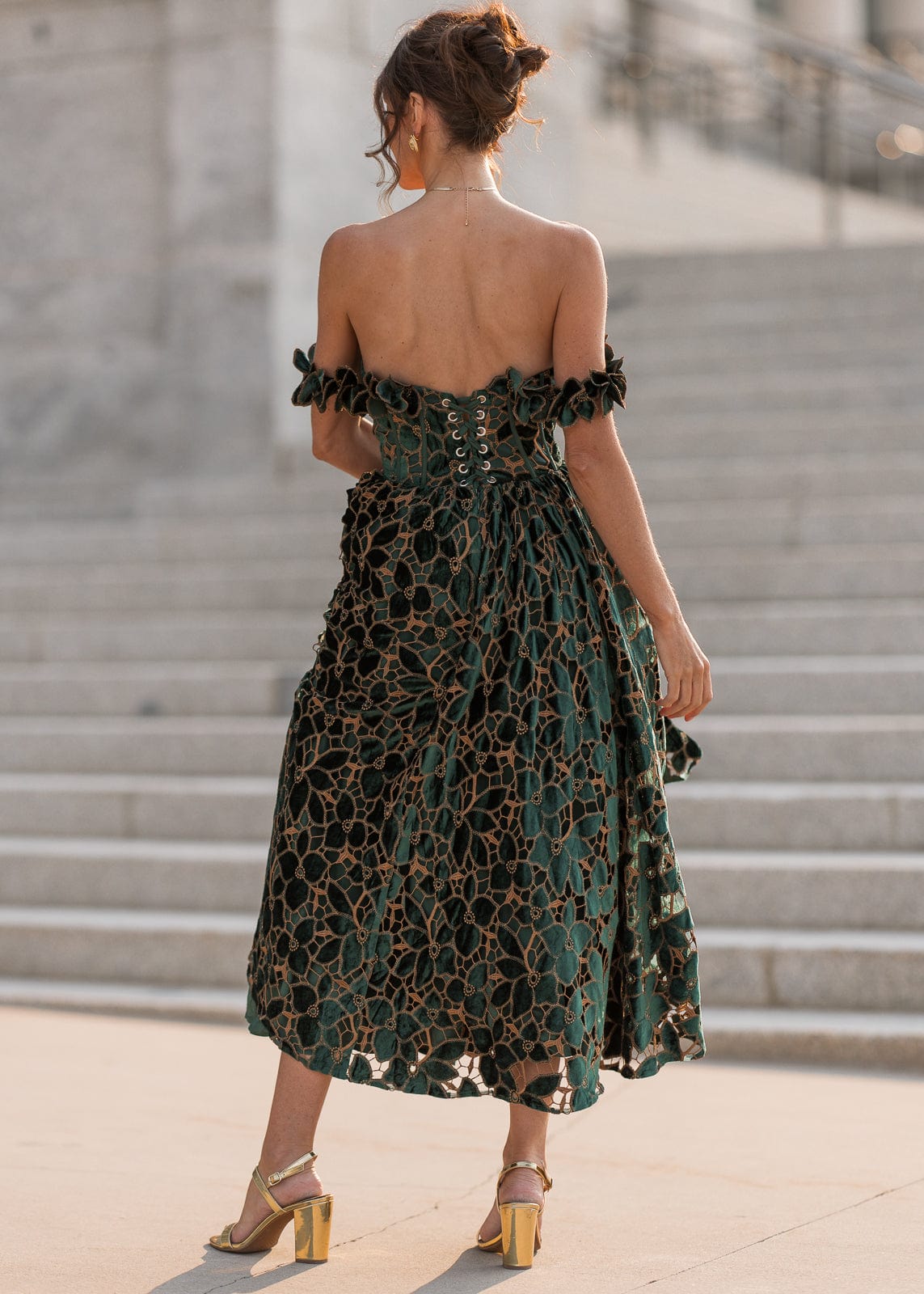 chic size inclusive model wearing JessaKae Melena Dress