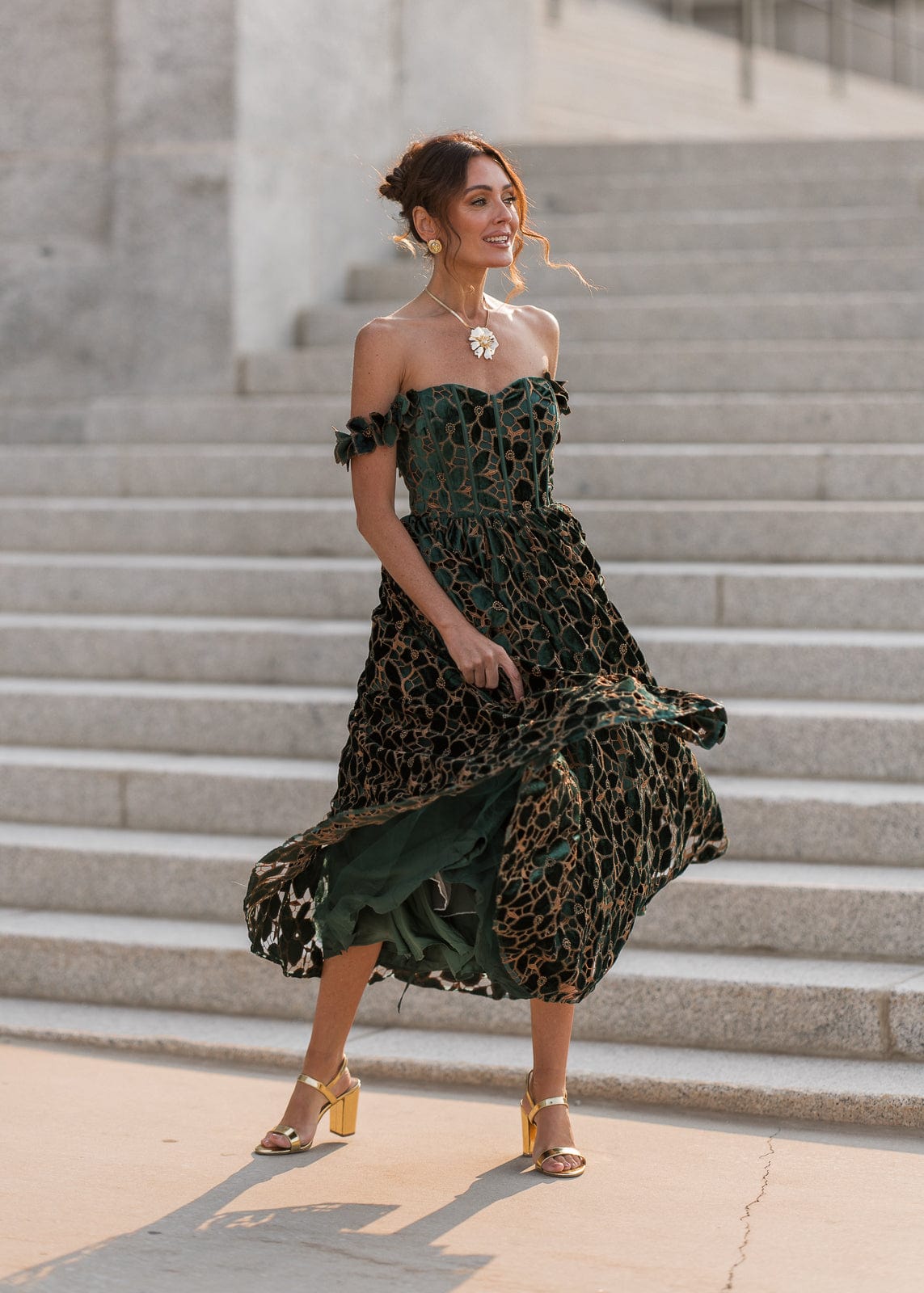 chic size inclusive model wearing JessaKae Melena Dress
