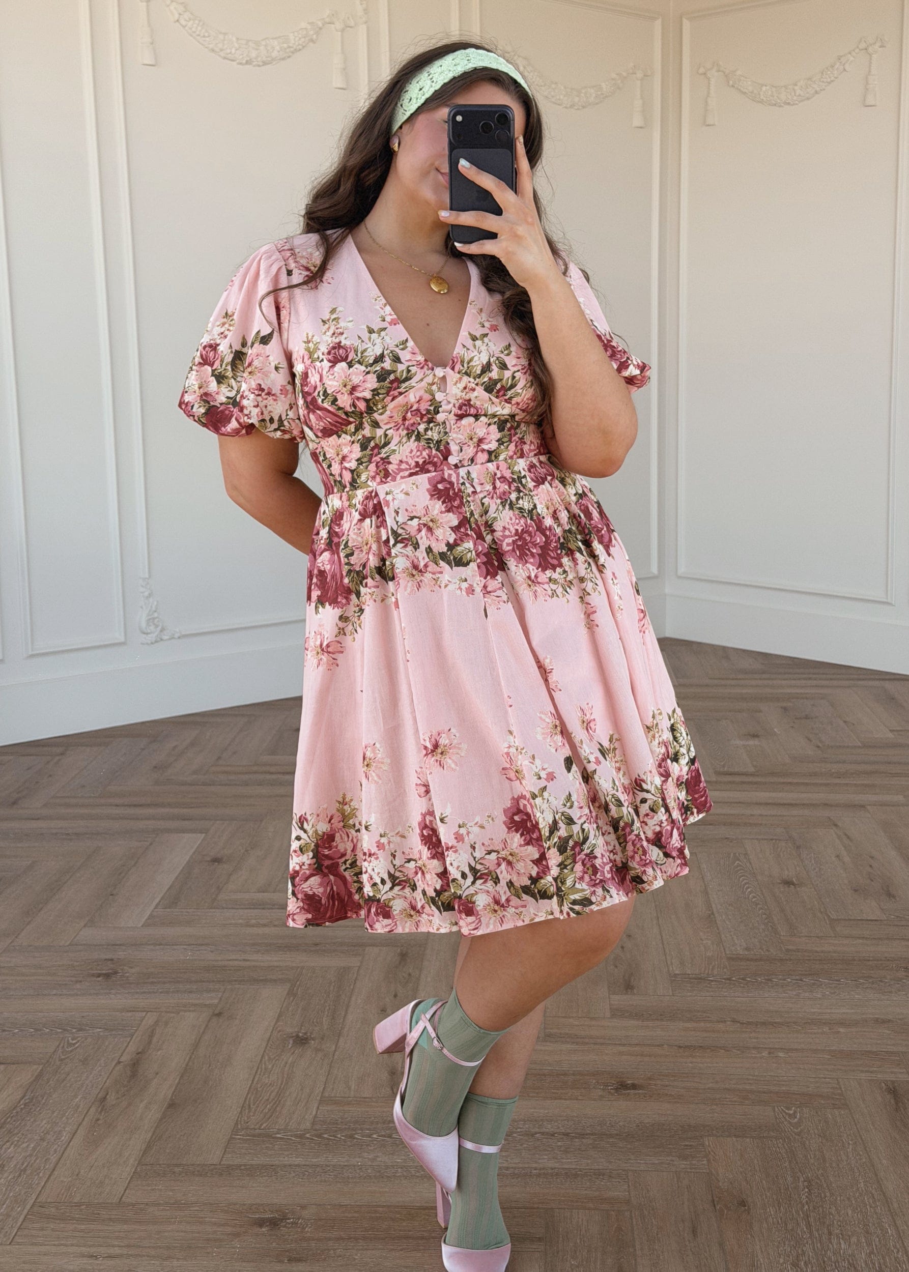 chic size inclusive model wearing JessaKae Sunday Dress