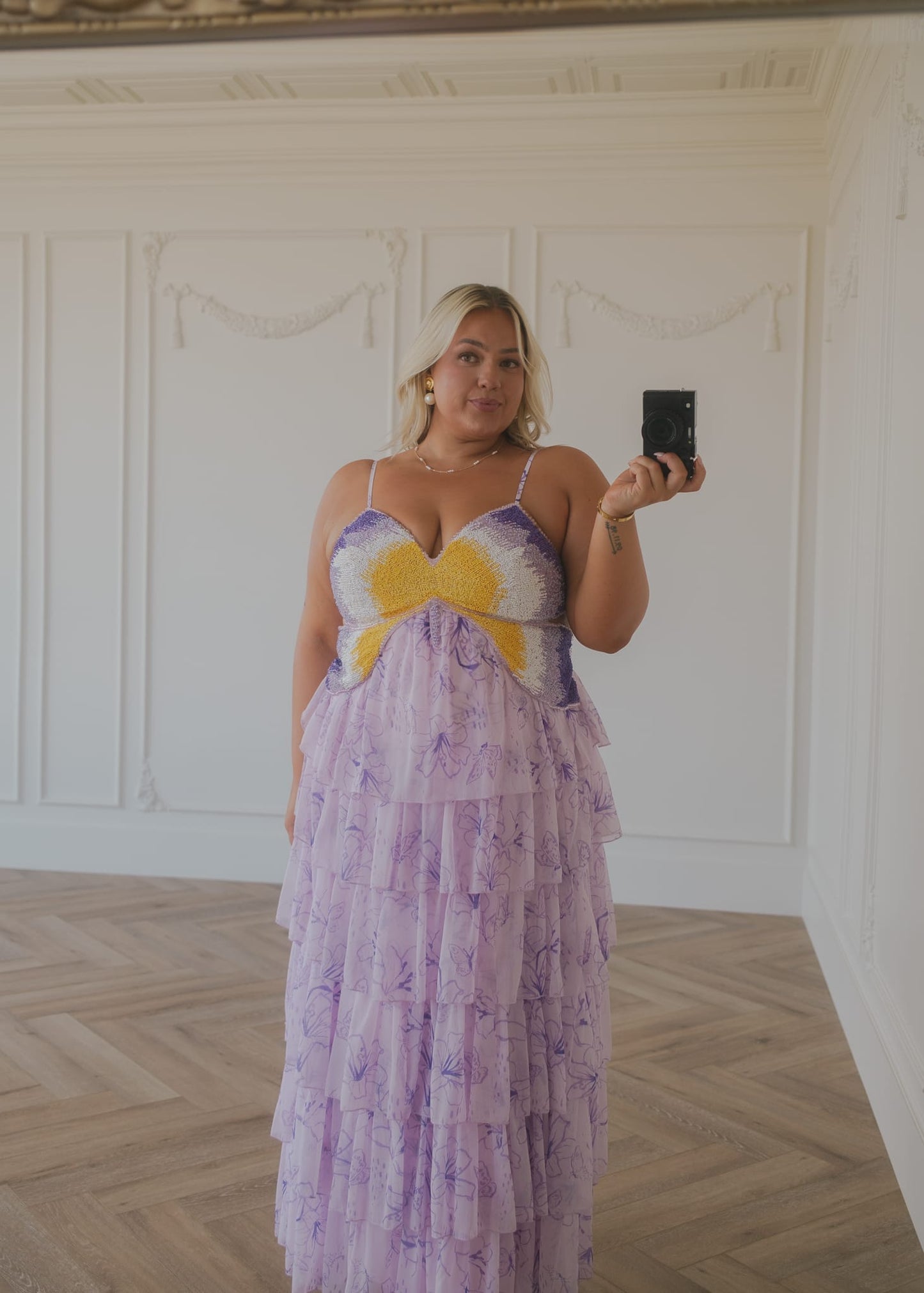 chic size inclusive model wearing JessaKae Vanessa Dress