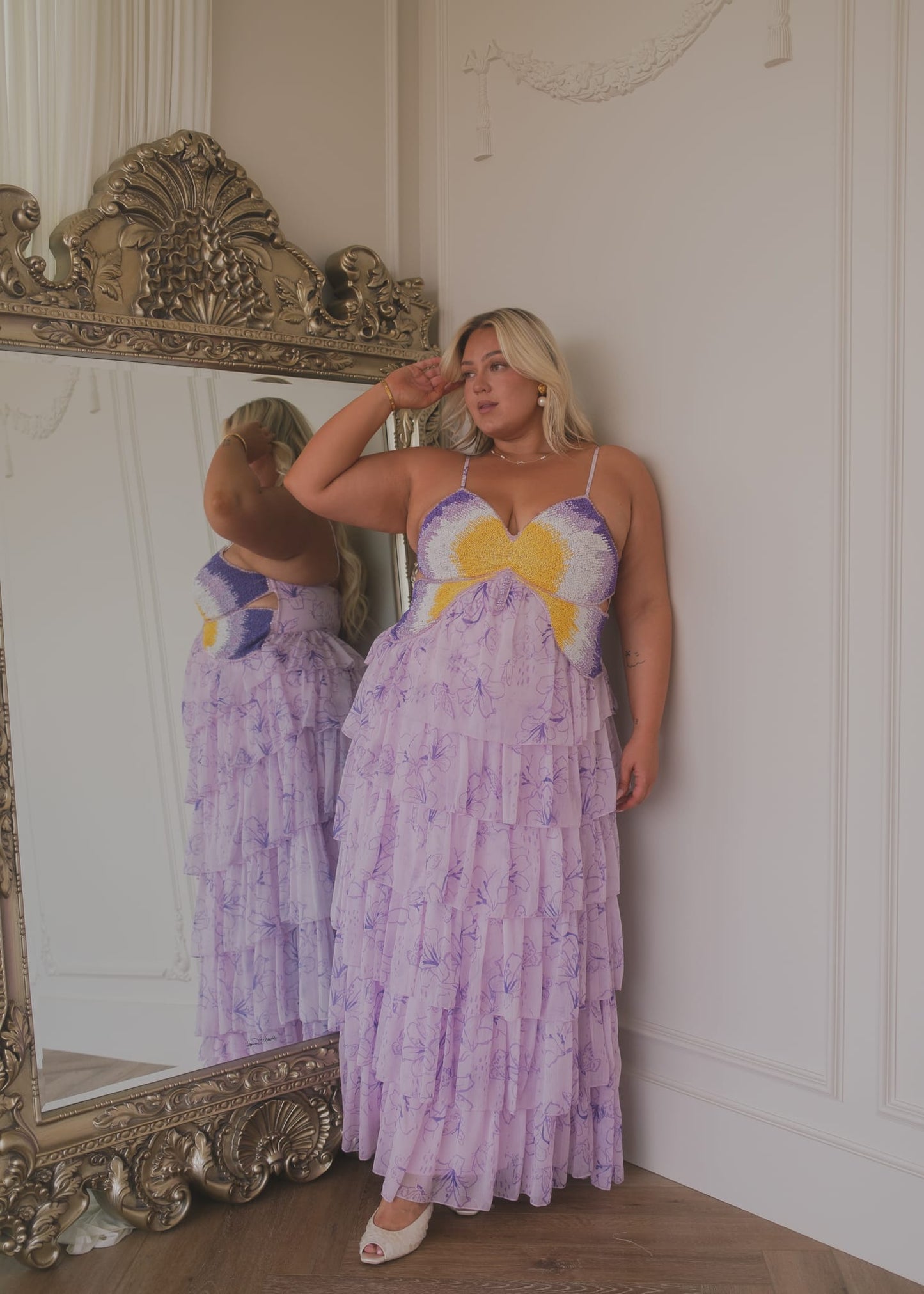 chic size inclusive model wearing JessaKae Vanessa Dress