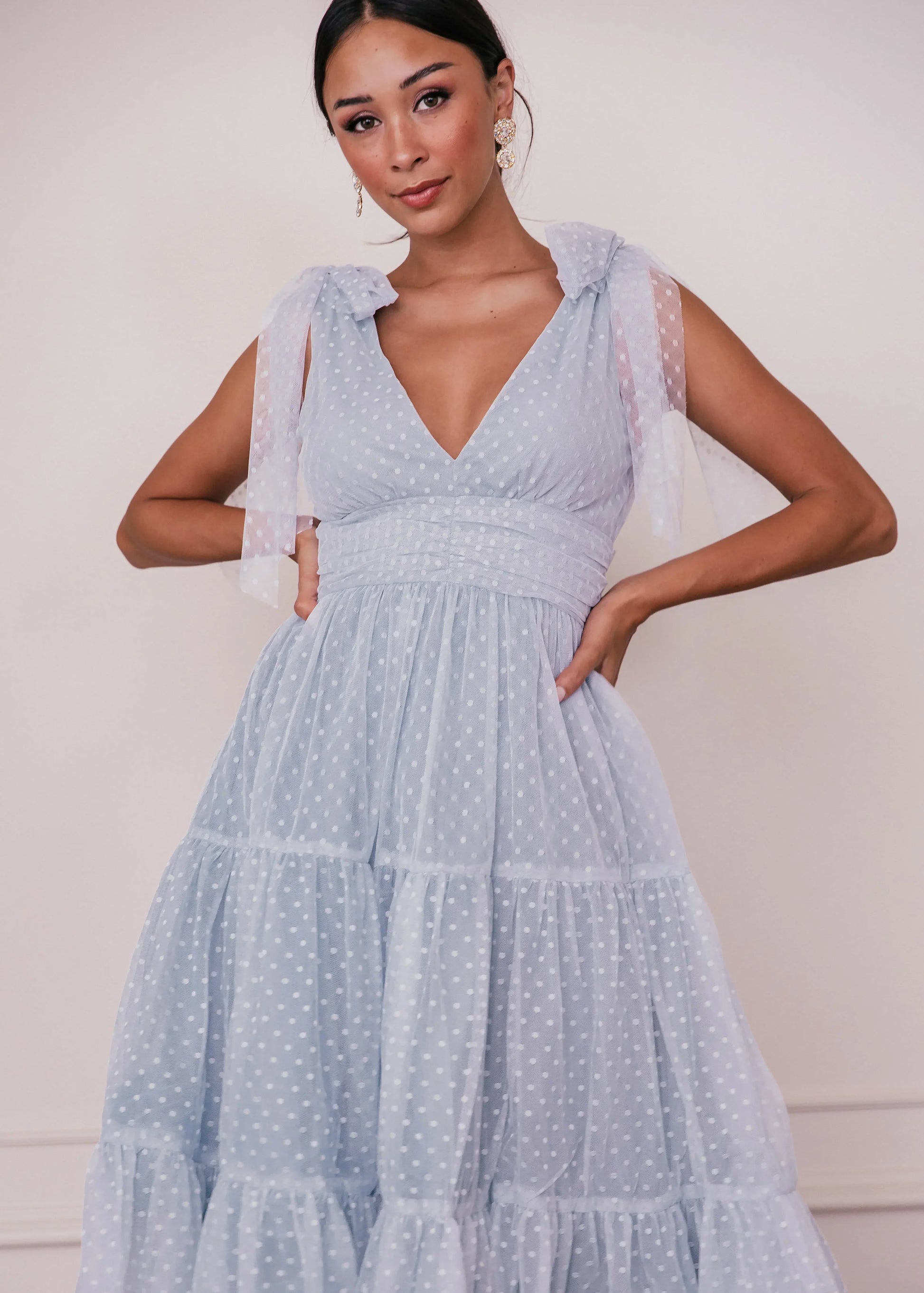 Jeanne Dress Dusty Blue Dresses - JessaKae - Jeanne Dress Dusty Blue - Dusty Blue / XXS