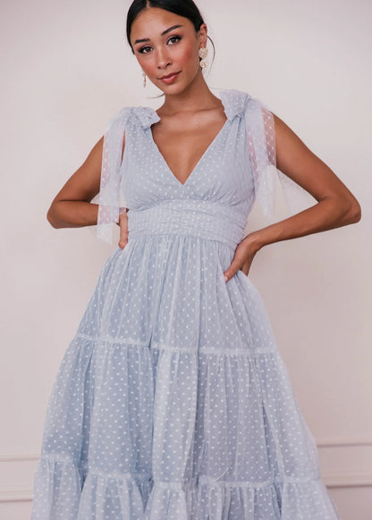 Jeanne Dress Dusty Blue Dresses - JessaKae - Jeanne Dress Dusty Blue - Dusty Blue / XXS