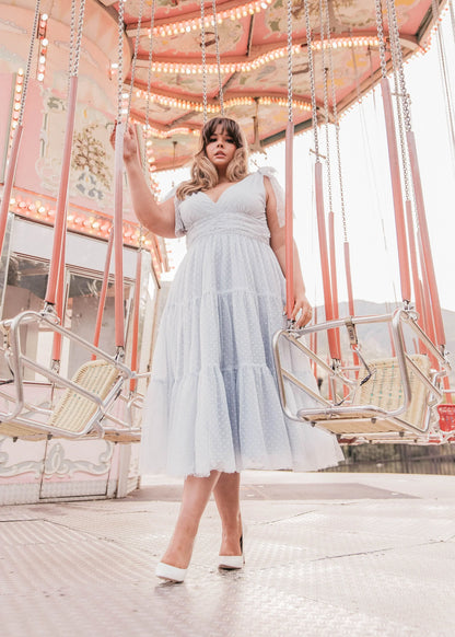 Jeanne Dress Dusty Blue Dresses - JessaKae - Jeanne Dress Dusty Blue - Dusty Blue / XXS