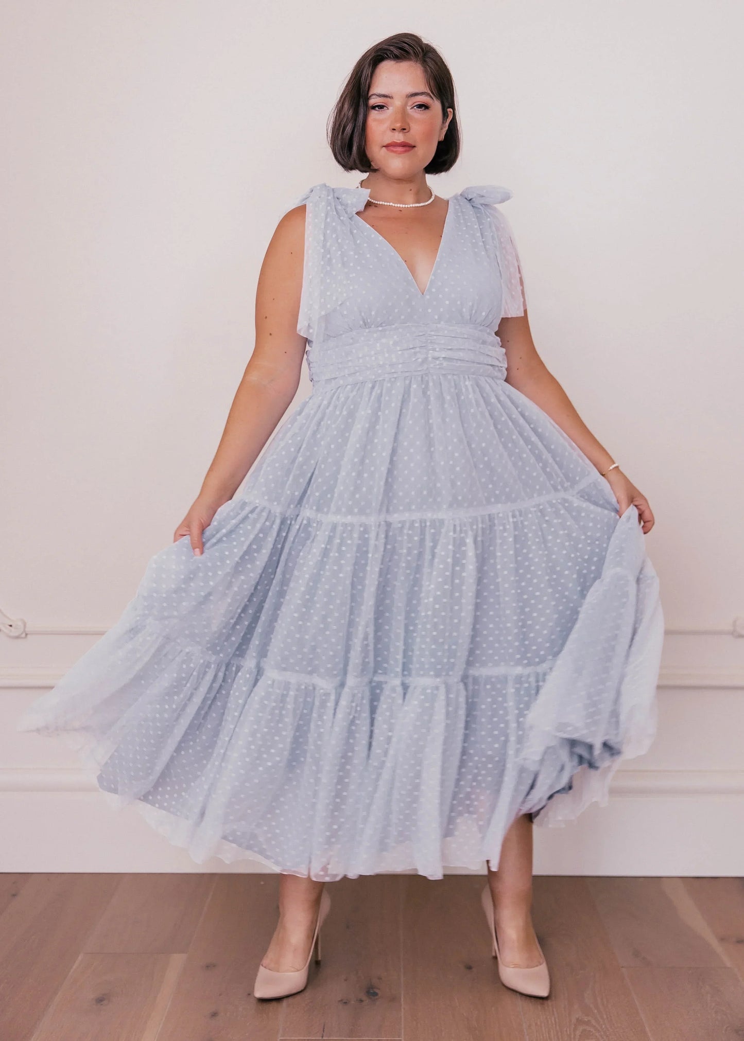 Jeanne Dress Dusty Blue Dresses - JessaKae - Jeanne Dress Dusty Blue - Dusty Blue / XXS